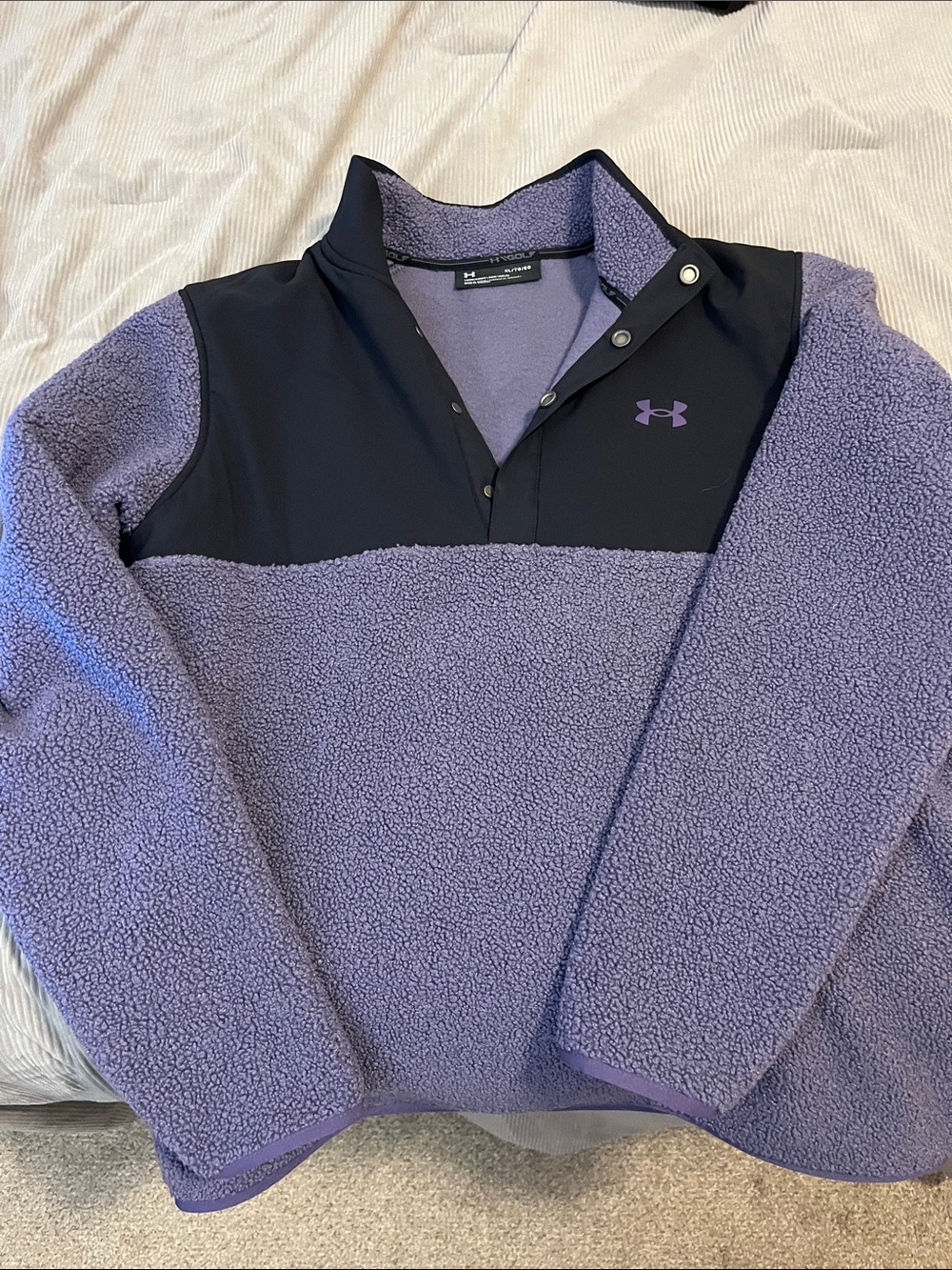 Under Armour Purple and Black Sherpa Half-Snap Pullover Jacket